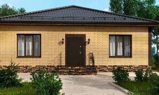 Проекты одноэтажных домов из кирпича | Строй-Хлм - Холмск от 3636 рублей